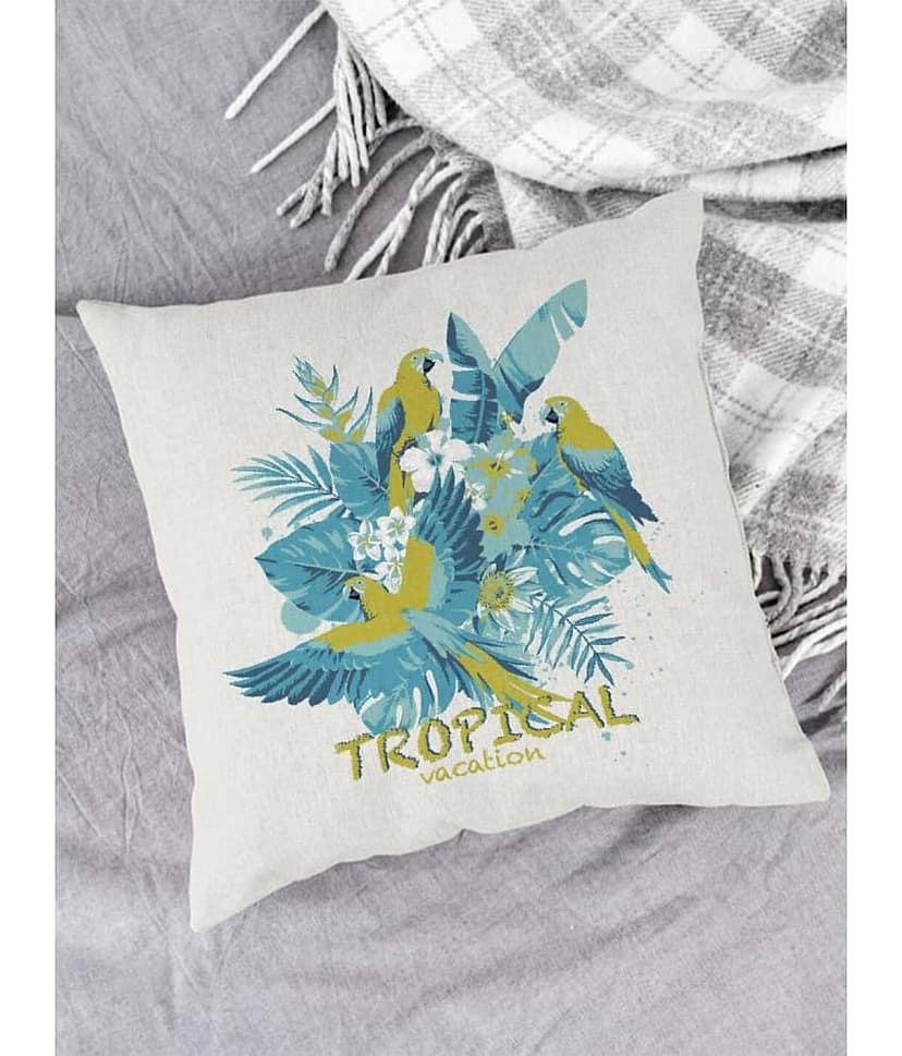 Houzzcode Single Blue Pillow Cover view 2