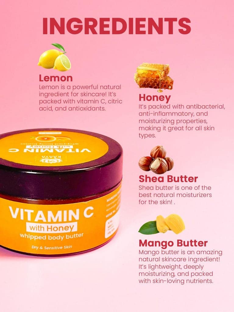 Kaaya Natural Vitamin C with Honey Whipped Body Butter view 3