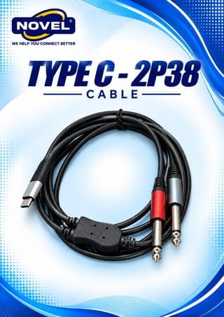 NOVEL TYPE "C" - 2P38 METAL CABLE 1.5 METER