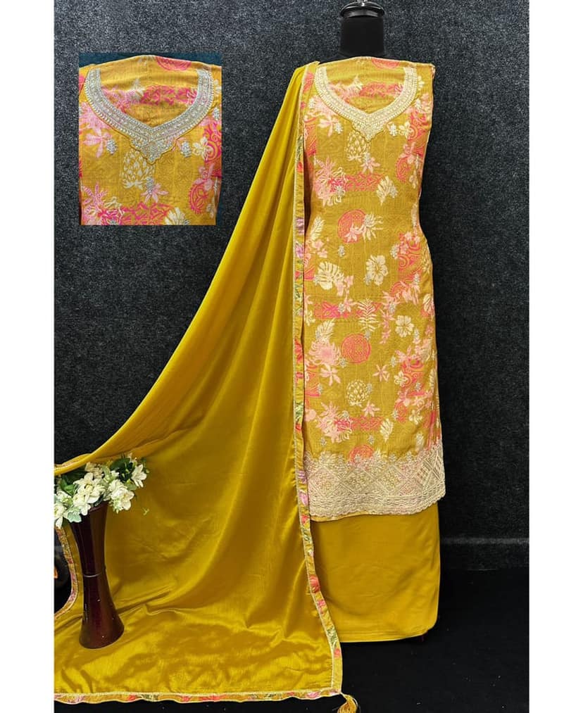 Designer Pink Printed Straight Suit for Women view 3