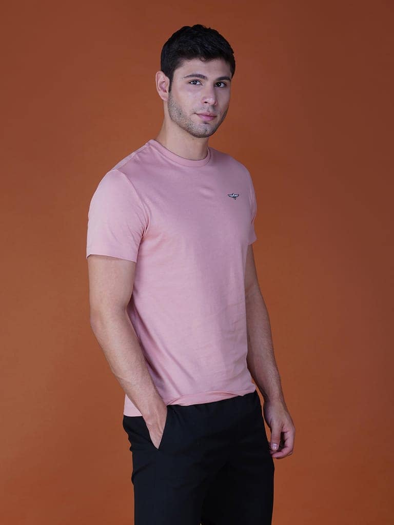 Men's Casual Cotton Jersey Tee Pink view 3