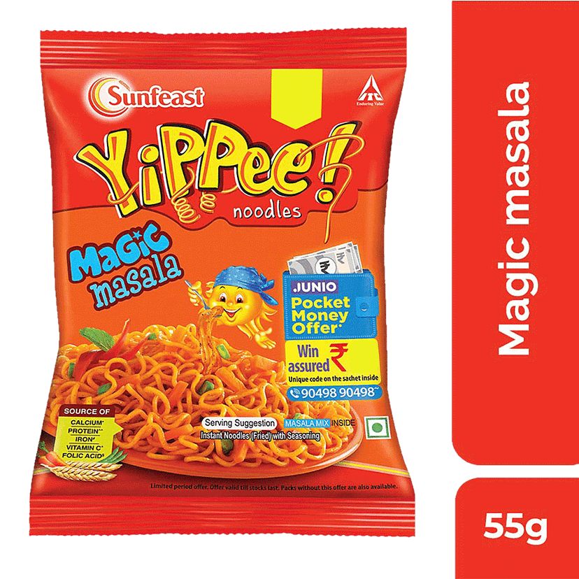 Sunfeast Yippee! Magic Masala Instant Noodles, 55 G Pouch