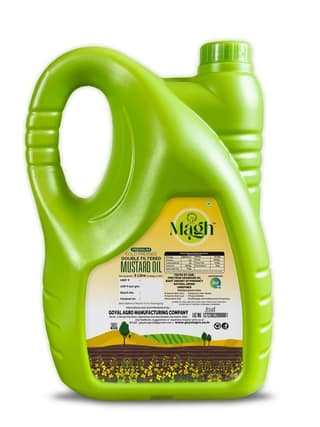 MAGH -COLD PRESSED - DOUBLE FILETERD - Premium - (YELLOW MUSTARD OIL) - 5 liter