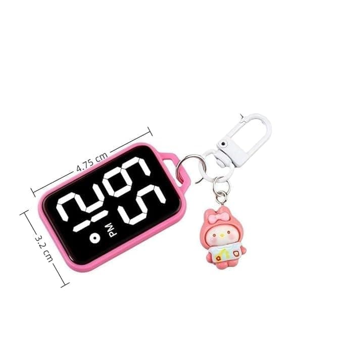 LED Digital Display Keychain Watch - Portable Digital Pocket Watch view 3