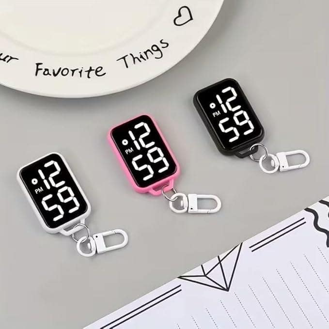 LED Digital Display Keychain Watch - Portable Digital Pocket Watch view 4