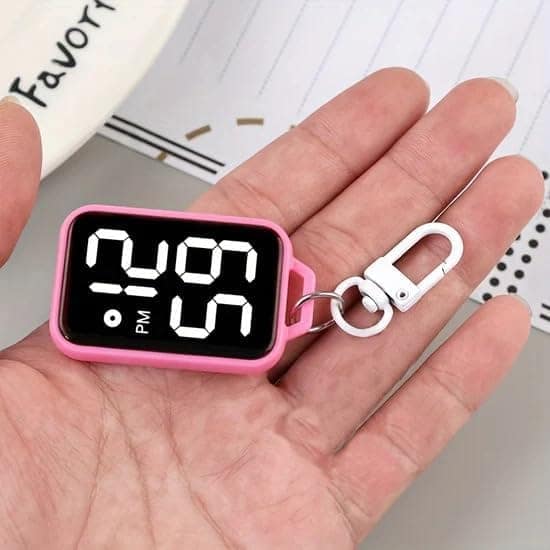 LED Digital Display Keychain Watch - Portable Digital Pocket Watch view 5