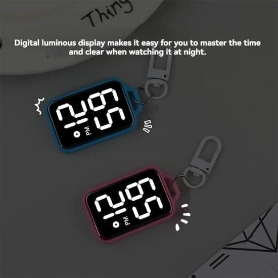 LED Digital Display Keychain Watch - Portable Digital Pocket Watch view 6