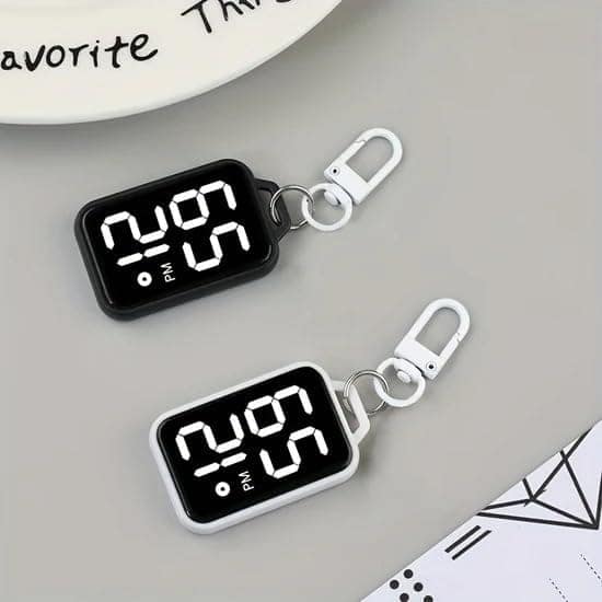 LED Digital Display Keychain Watch - Portable Digital Pocket Watch view 7