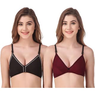 Empisto Branded Black,Brown color Cotton Fabric Line Bra