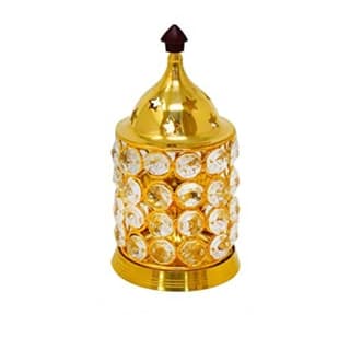 Brass with Crystal Embellished Deepak | Traditional Indian Oil Lamp | Home Decor | Diwali Decoration