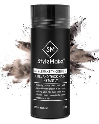 StyleMake Thickener Hair Fiber, Plant-Based Hair Fibres, Dark Brown 28g StyleMake Thickener Hair Fiber, Plant-Based Hair Fibres, Dark Brown 28g - Dark Brown / 28 g (Pack of 1)