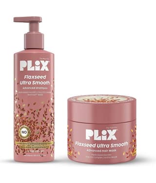 The Plant Fix Plix Flaxseed Ultra Smooth Advanced Shampoo & Keratin Smoothening Mask Smooths Hair (2 Items in the set
