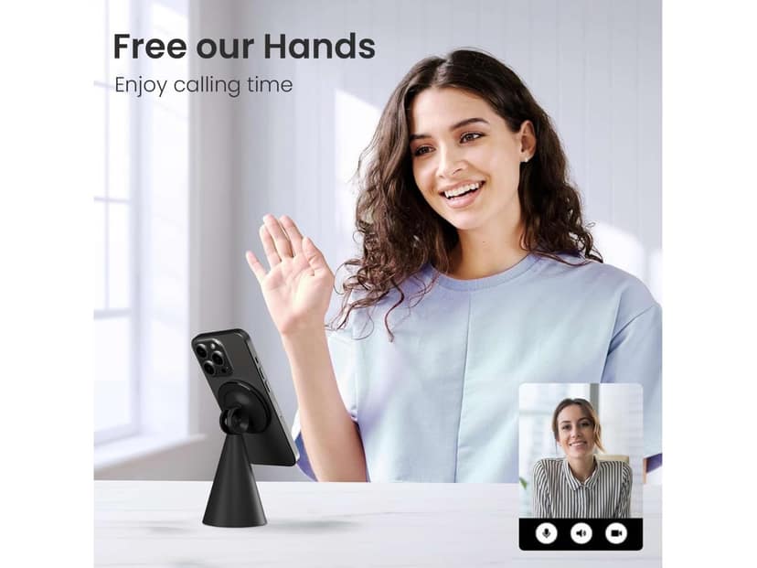Portronics Mogun 5 Compatible with Magsafe only, Magnetic Universal Phone Holder, Ideal for Desks, 360Rotation & 180Pivot, Sturdy Build Material, Strong Magnetism view 2