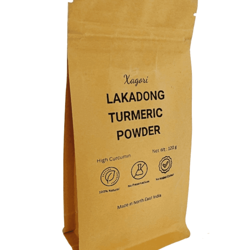 Xagori Lakadong Turmeric Powder From Meghalaya 120 g | High Curcumin (8-12%) Pure Organic Haldi Powder | No Adulteration Zero Added Colour | For Cooking, Face Care And Smoothies view 3
