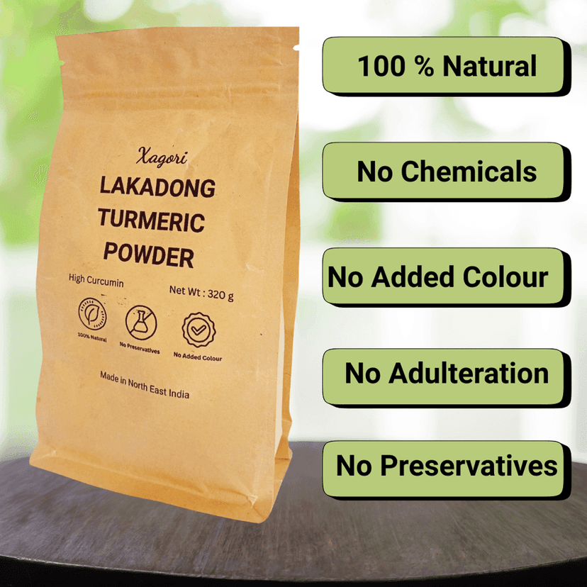 Xagori Lakadong Turmeric Powder From Meghalaya 120 g | High Curcumin (8-12%) Pure Organic Haldi Powder | No Adulteration Zero Added Colour | For Cooking, Face Care And Smoothies view 4