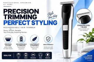 AT-538 Rechargeable Hair Trimmer with 4 Guide Combs