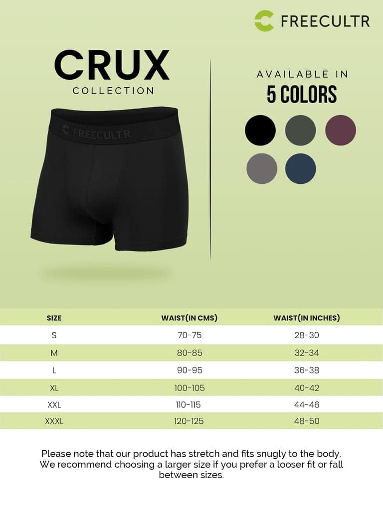 FREECULTR Men's Underwear Anti Bacterial Micromodal Airsoft Trunk - Non Itch No Chaffing Sweat Proof - Pack of 3-Sable Black,Mist Grey,Avocado Green view 7