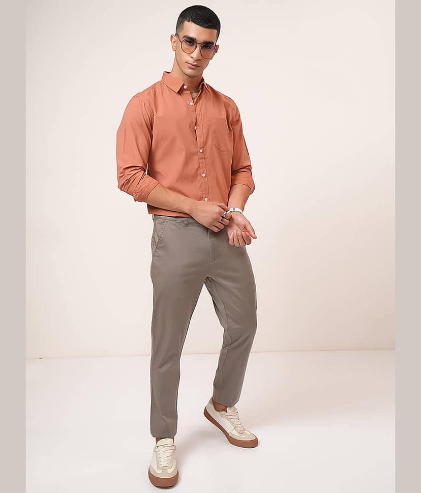 Highlander Tapered Men's Chinos - Brown ( Pack of 1 ) view 2