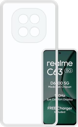 PLUGTECH TPU Ultra Hybrid Clear Camera Protection Back Cover Case for Realme C63 5G,Realme V60 5G