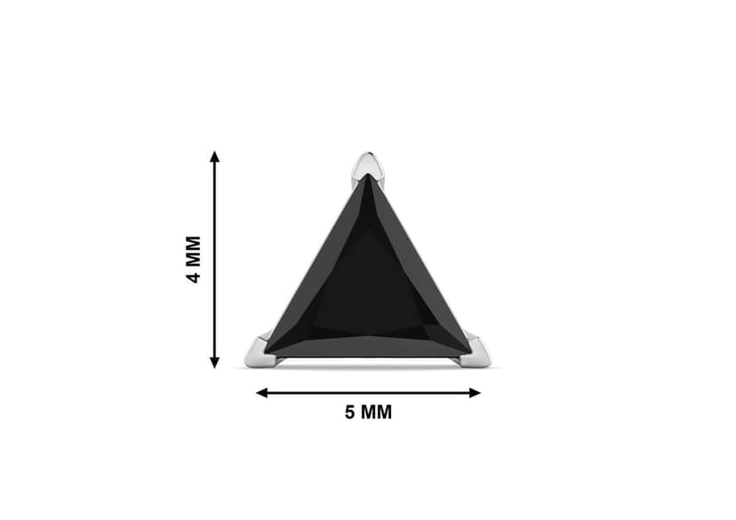 Black Triangle Solitaire Men's Ear Stud (1 Pc Only) view 6