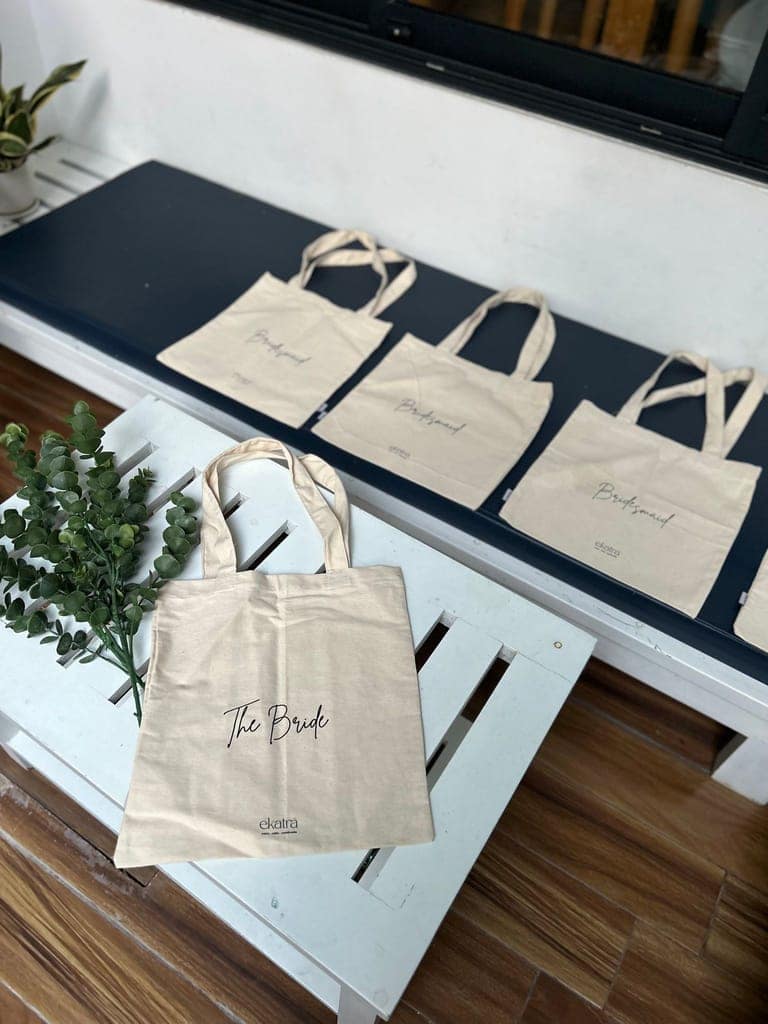 Bride & Bridesmaids Tote - Woven Cotton view 2