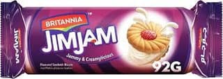 Britannia Jim Jam Cream Biscuit - Crunchy, Ready To Eat, 92 G