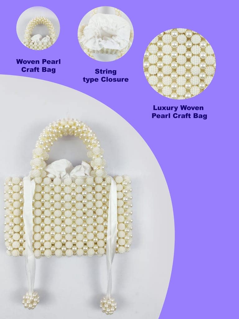 Luxury Woven Pearl Bag New Fashion Clutch Bag FHS view 5