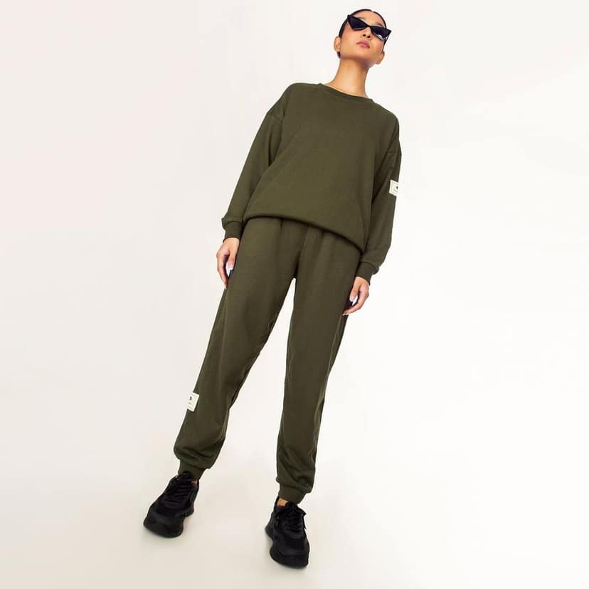 Get Cosy Joggers - Olive Green view 6