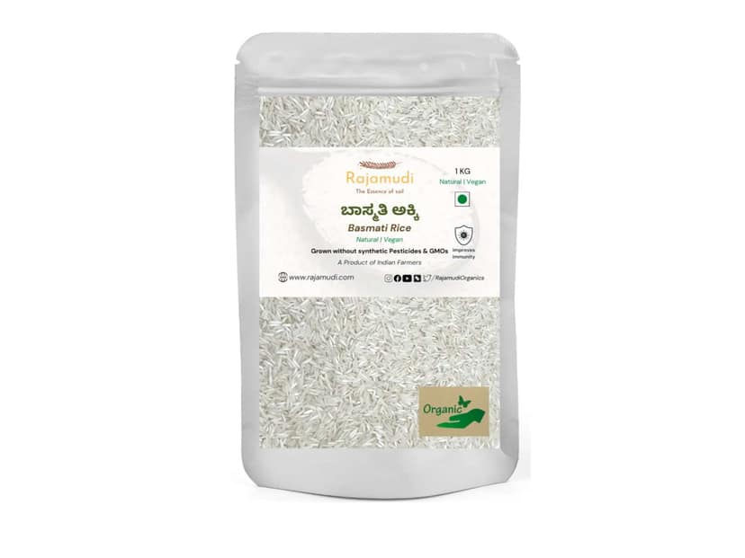 Rajamudi Organics Organic Traditional Basmati Rice - 1 Kilogram