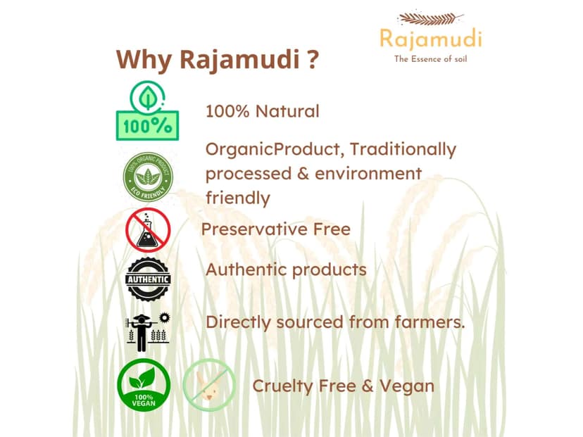 Rajamudi Organics Organic Traditional Basmati Rice - 1 Kilogram view 4