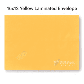Yellow Laminated Envelope 16X12 Inch | A3 Envelope | 90 GSM Waterproof Office Document Mailing Covers | Moisture Resistant | Pack of 250