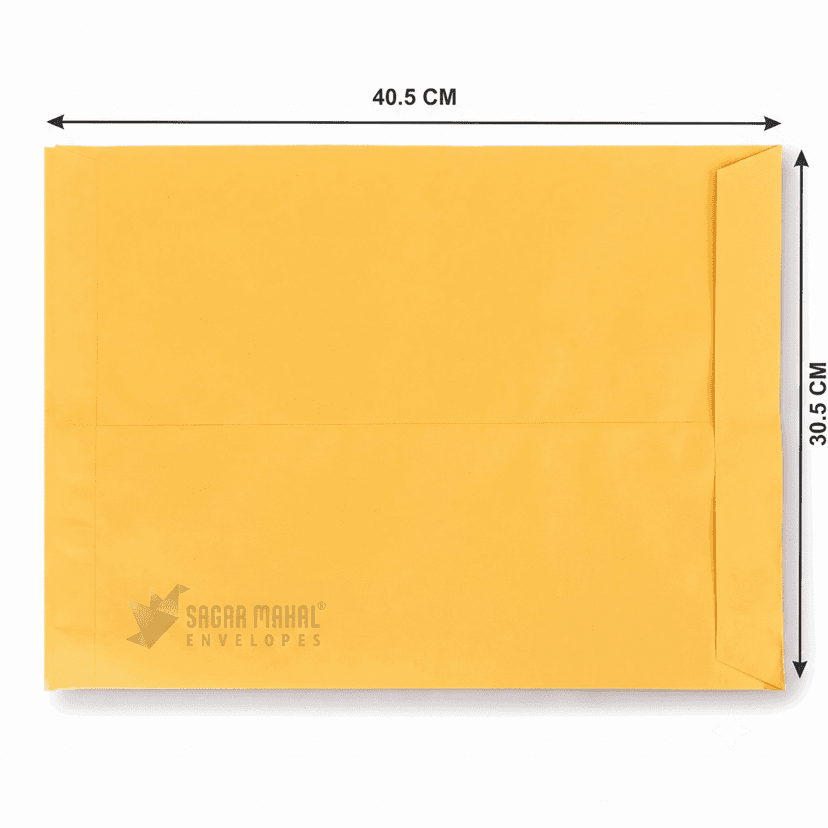 Yellow Laminated Envelope 16X12 Inch | A3 Envelope | 90 GSM Waterproof Office Document Mailing Covers | Moisture Resistant | Pack of 250 view 2