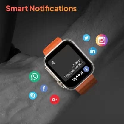 Ultra Series 8 AMOLED 368 * 448px 1.89 High Resolution,BT Calling and 123 Sports Modes Smartwatch (Orange Strap, Free Size) view 3