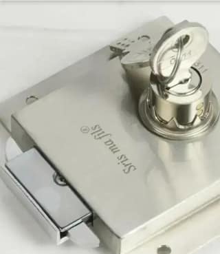Adison Cupboard Sliding Lock With 2 Keys Stainless Steel Heavy Duty Pack Of 1