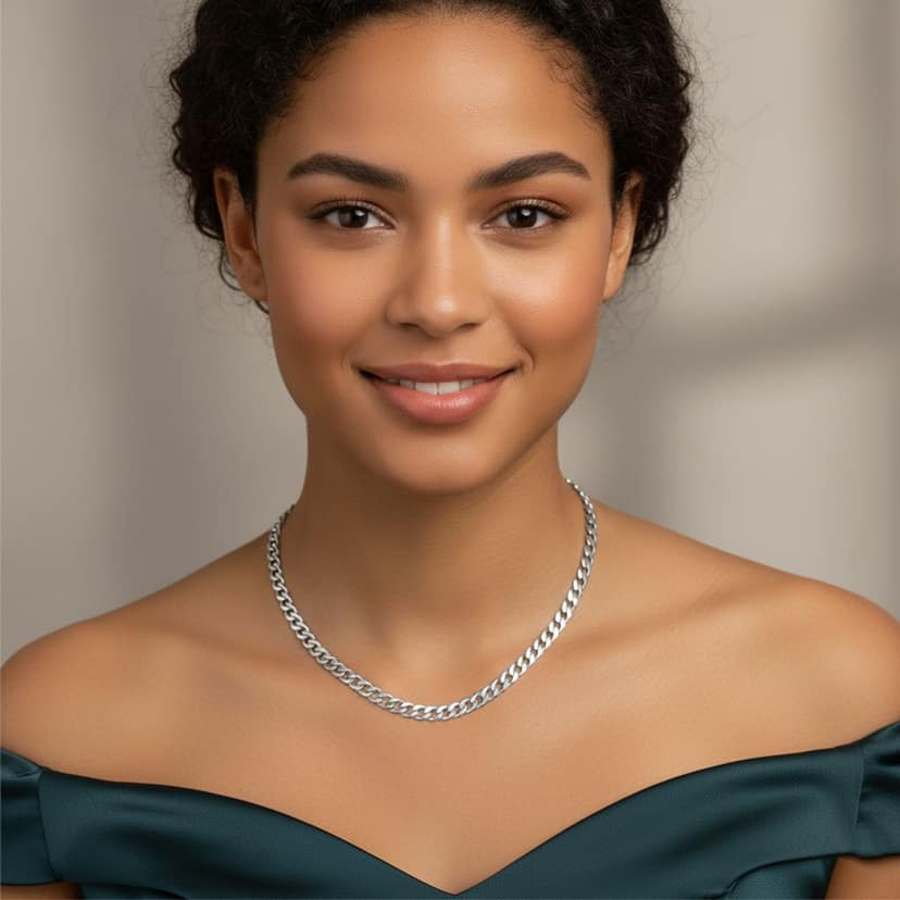 Sterling Silver Chain Necklace for Men & Women | Classic Curb Link Chain | 925 Silver Polished Finish I Weight - 14.8 g view 3