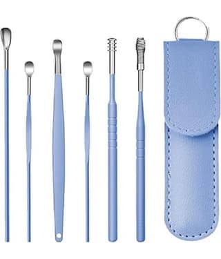 Ear Wax Cleaner with Storage Box Ear Wax Cleaner Reusable Removal Kit Steel Ear Cleansing Tool Set Spiral Ear Curette Tool For Kids, Man, Woman (Assorted Colors)