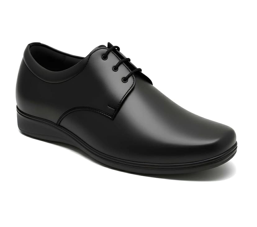 WUGO::Latest Premium Men Formal Shoes | Classic Black Derby Lace-Up Office Wear Footwear | Stylish Comfortable Business Shoes with Durable Sole for Men’s & Boys view 2