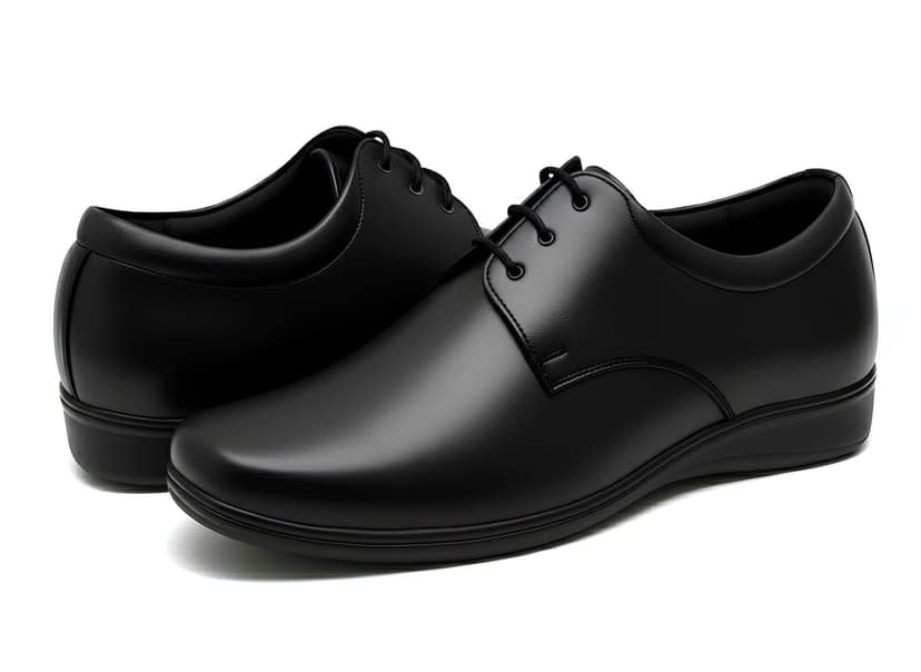 WUGO::Latest Premium Men Formal Shoes | Classic Black Derby Lace-Up Office Wear Footwear | Stylish Comfortable Business Shoes with Durable Sole for Men’s & Boys view 6
