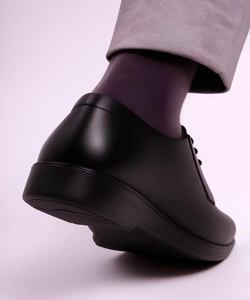 WUGO::Latest Premium Men Formal Shoes | Classic Black Derby Lace-Up Office Wear Footwear | Stylish Comfortable Business Shoes with Durable Sole for Men’s & Boys view 7