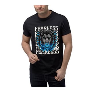 Trishoolin "Fearless Lion..." Abstract Theme Graphic T-Shirt (Design 10186MB ) | Cotton Regular Fit Crew Neck Tee | Pack of 1
