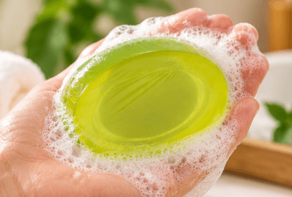 Handmade Rice Sun Tan and Neem Tulsi Soap for Natural Skin Care view 3
