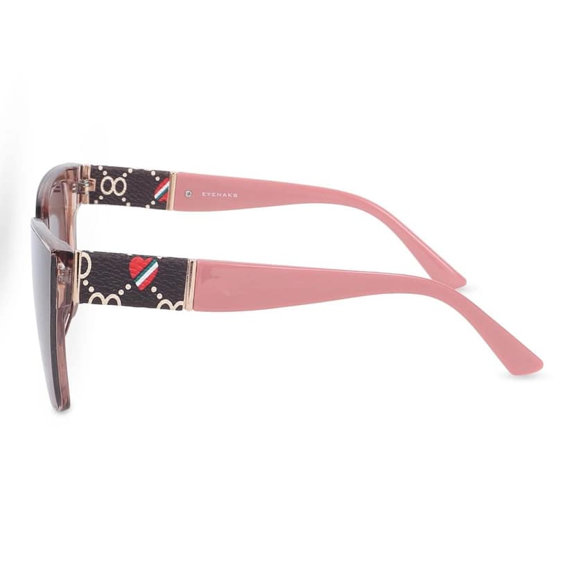 Eyenaks Premium Leather Sunglass For Women | UV400 Protection | Elegant Leather Design | Pack Of 1 (Marron) view 5