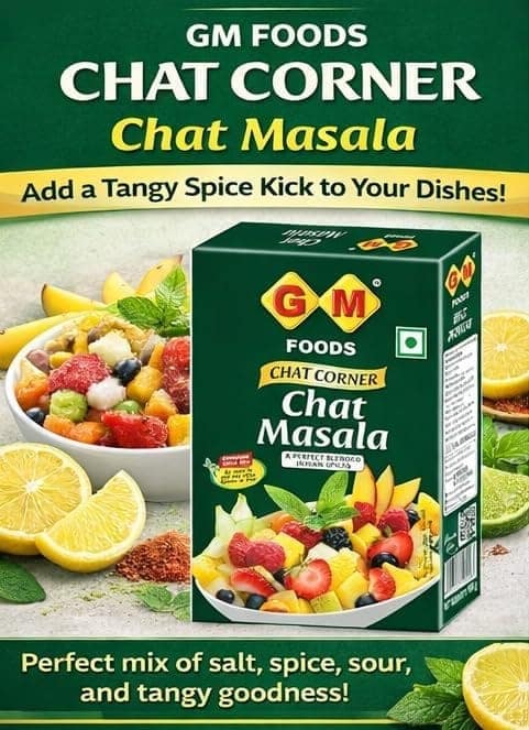 GM Foods Chat Masala 100 grams (PACK OF - 1)| Tangy & Zesty Indian Spice Mix | Roasted Masala Powder | Authentic Indian Flavour | Add Instant Flavour to Fruits, Salads, Chaats & Snacks | Ready-to-Use | No Preservatives view 2