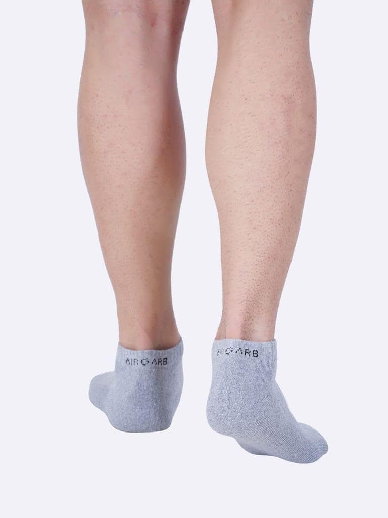 AirGarb Pure Cotton Low Ankle Plain Solid Socks for Men/Women: Cushioned Comfort & Breathable Mesh (Pack of 2) - Multi view 7