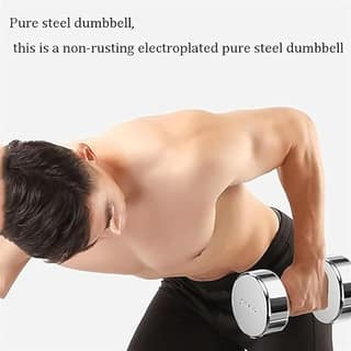 **Pure Steel Dumbbell, Non-Rusting Electroplated Pure Steel Dumbbell for Home Gym, Fitness, and Strength Training**