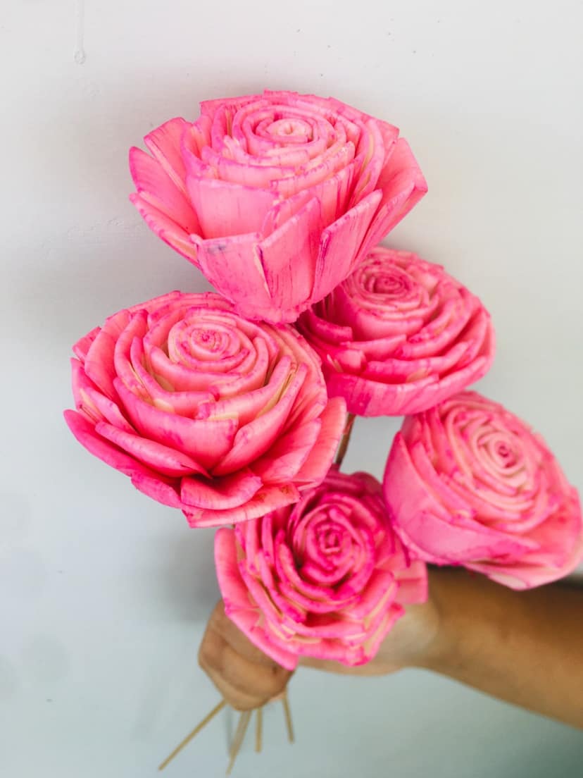 Damask Pink Sola Flower (5pcs)