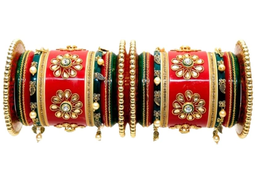 Zindura New Hand Desined Stylish Rajwadi Style Bridal Chuda Set For Girls And Women (PLASTIC BOX PACK) view 2