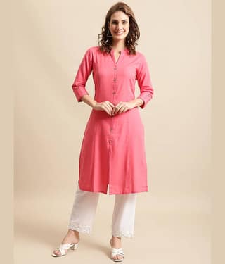 Pistaa - Yellow Cotton Women's Front Slit Kurti ( Pack of 1 )