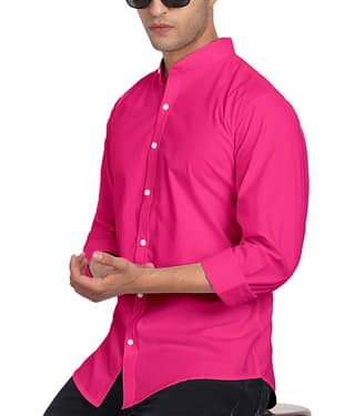 UNI VIBE Cotton Blend Slim Fit Solids Full Sleeves Men's Casual Shirt - Peach ( Pack of 1 )