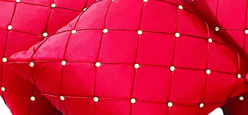 Omkar by 3 Inc. Set of 5 Decorative Hand Embroidered Sparkling Rays Silk Satin Pillow Cushion Cover for Living Room Bedroom Sofa (Red 16x16 Inch- 40x40 Cms) view 2
